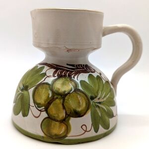 Vintage CC Italy Hand Painted Italian Pottery Grapevine Creamer 3.75" Tall